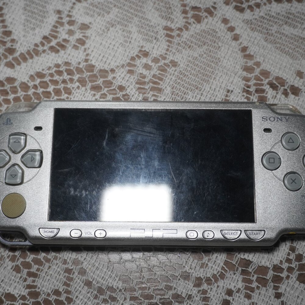 Sony PSP 2000 Mystic Silver Handheld Console Used Working